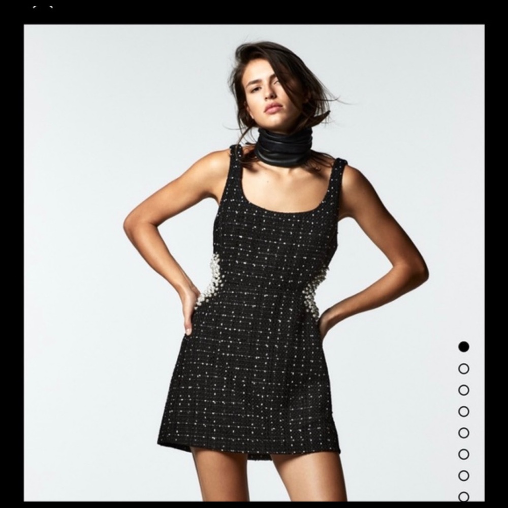 Zara Tweed Dress with Pearls. Size XXL NWT